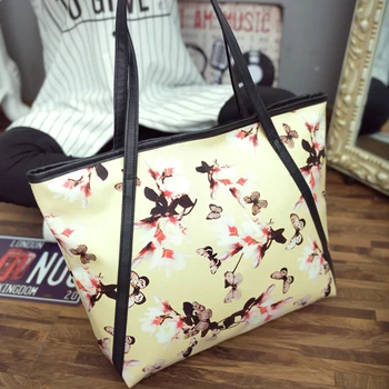 Women PU Bags Flower Print Shoulder Bag Handbag Messenger Bags For Ladies Casual Tote WML99
