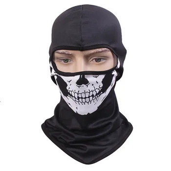 10pcs/lot Quality Skeleton Mask Balaclava One Hole for Men Black Full Face Masks Mens Camping Hunting Skull Balaclavas Beanies