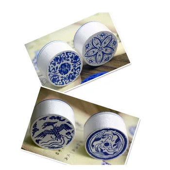 CCINEE 6 Styles Flower Wood Stamp 4cmx4cmx2.5cm Size Used For Gift Decoration Wooden Rubber Stamp