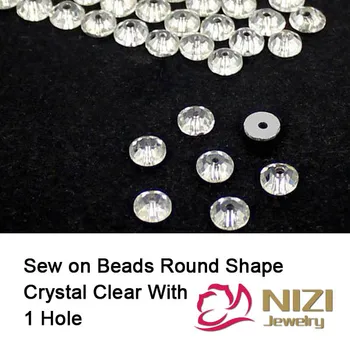 Crystal Clear Beads 3mm 4mm 5mm 6mm 8mm Round Flatback Glass Beads Sew On DIY Beads For Wedding Dress Fashion Crystal Beads