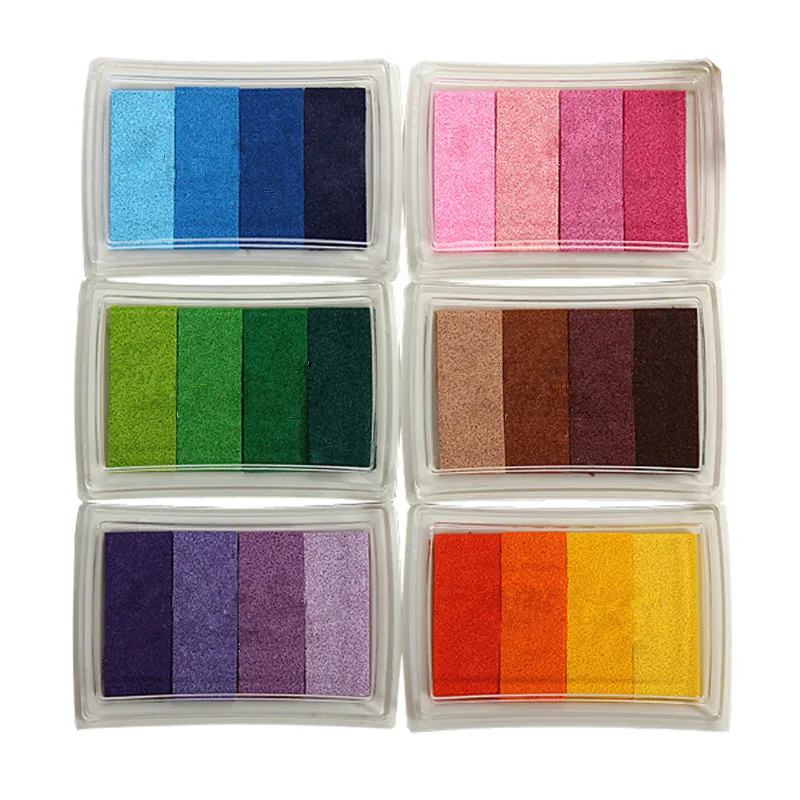 Multi Colors Rubber Stamp Ink Pads Oil Based Paper Wood Craft Fabric DIY Scrapbooking Decor Wedding Supplies New