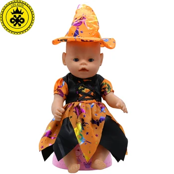 Baby Born Doll Clothes Cute Halloween Witch Dress Fit 43cm Zapf Baby Born 16-18 inch Doll Accessories Children Birthday Gifts T1