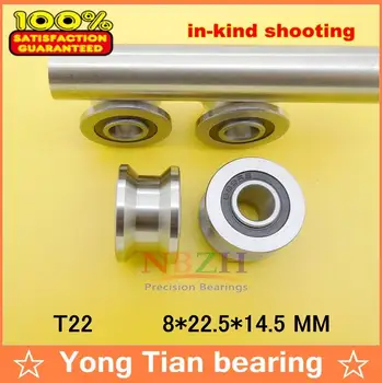 TU22 ABEC-5 8mm V / U groove pulley bearings T22 8*22.5*14.5*13.5 mm V groove roller wheel ball bearing T-U-22