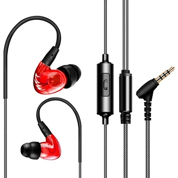 GLAUPSUS G7 Pro Heavy Bass Sport Earphones Universal Ear Hook Wired Control Metal Earphone Noise Cancelling Detachable with Mic