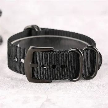 Cost-effective Black Army Green Nylon Watch Band Pin Buckle 20/22/24mm Ourdoor Soft Military Sport Replacement
