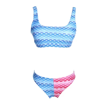 Womens Sexy Split Swimsuit Two-Piece Push Up Polyester Fast Dry Bikini Bandage Swimsuit Bathing Swimwear For Beach Swim Wear