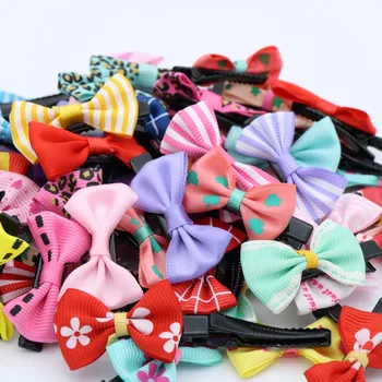 AD17075 50pcs/lot Ribbon Bow Girls Hairpins Hair Clip Hello Kitty Packing Hair Barrettes