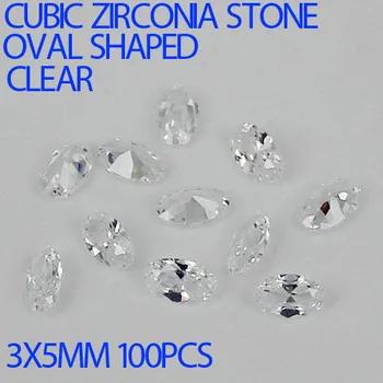 Crystal Clear Color Glitter Cubic Zirconia Beads Oval Shape Cut Stones Supplies For Jewelry 3D Nail Art Clothes Decorations DIY