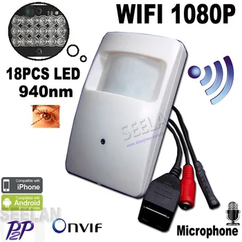 Wireless 1080P mini ip camera wifi night vision Camera 940nm Pir Motion Detector Camera Pir Style PIR IP Camera mini ip wifi