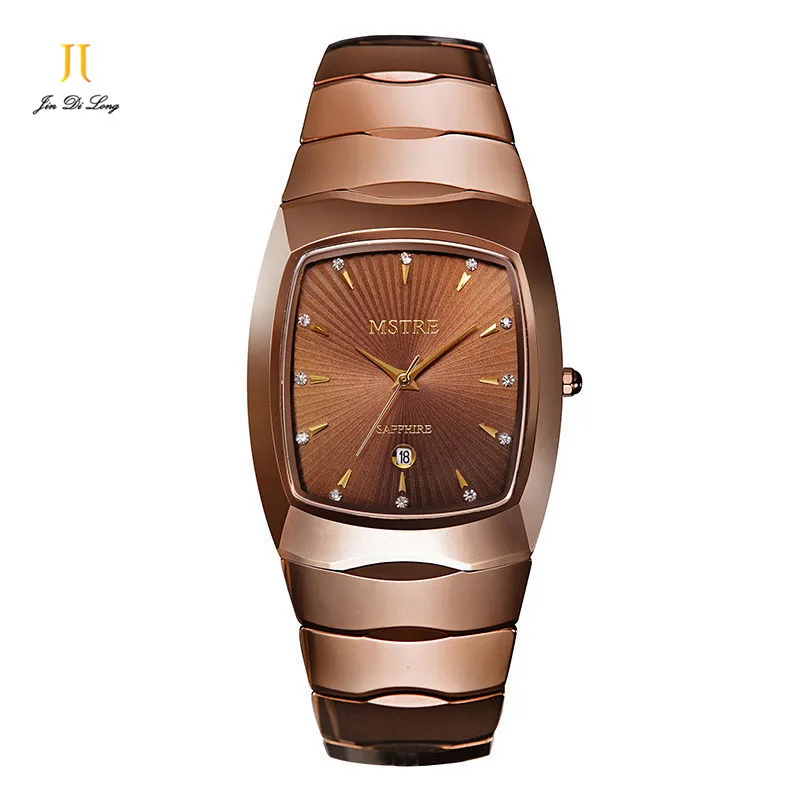 Brand Mstre Tungsten Steel Fashion Luxury Casual Watch Men's Quartz Diamond Wrist Watches Sapphire Diamond Calendar Waterproof