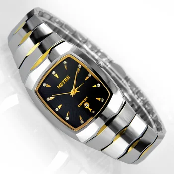 Brand Mstre Tungsten Steel Fashion Luxury Casual Watch Men's Quartz Diamond Wrist Watches Sapphire Diamond Calendar Waterproof