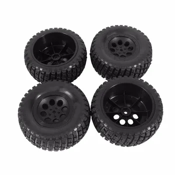 New 4Pcs Black Rubber Tires & Wheel Rims For 1:10 HPI Short Course Off Road Car Diameter 110mm RC Car Spare Part D3