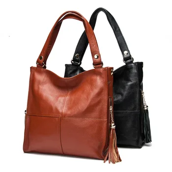 Most Popular Tassel Fashion Designer Genuine Leather Women Messenger Bag Luxury Ladies Tote Shoulder Handbag Bolsas Bolsos Mujer
