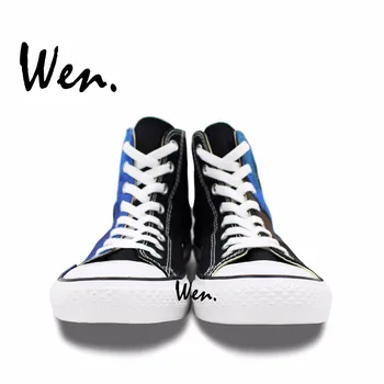 Wen Hot Anime Hand Painted Shoes Custom Design Black Butler Women Men's High Top Canvas Shoes Christmas Birthday Gifts