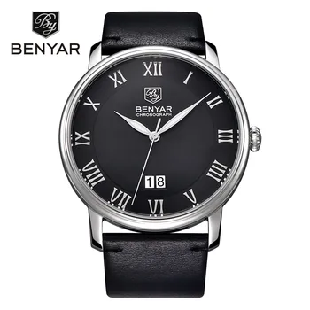 New Casual Quartz Men's Watches Waterproof with Calendar Fashion Brand Leather Watch Men Stainless Steel Case Clock montre homme
