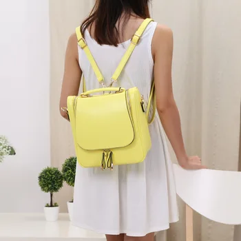 Multifunctional knapsack Young girls satchels bags+ handbag + shoulder bag for shopping or party with tassel