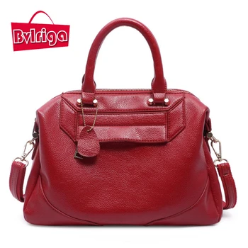 BVLRIGA Women leather handbags luxury handbags women bags designer women shoulder messenger bags Women Bag 2017 Fashion Solid