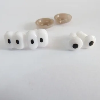 White plastic cartoon safety toy eyes with soft washer for diy plush doll puppet accessories