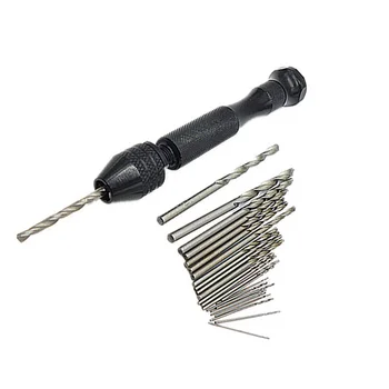 25 Pcs Micro Drill HSS Twist Drill Bits Set with Aluminum Hand Drills Tools For Crafts Jewelry Watch Making --M25