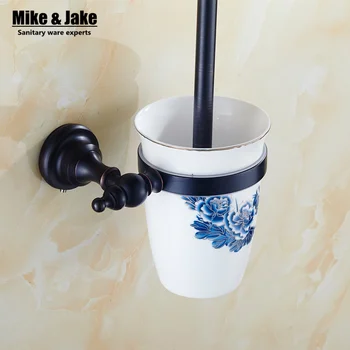 Luxury Black ORB toilet brush holder with Ceramic cup/ household products bath decoration bathroom accessories