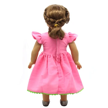 American Girl Dolls Clothing Yellow Pink Retro Princess Dress for 18 inch Doll Clothes Accessories Girl Doll Gift X-32