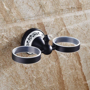 Brass Black Bronze double tumbler holder cup tumbler holders tumbler brush holder bathroom accessory SY-083R