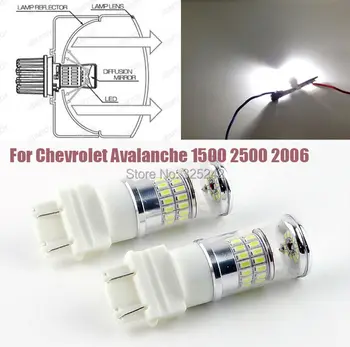 For Chevrolet Avalanche 1500 2500 2006 Daytime Lights Excellent Xenon White Reflector 3157 LED Bulbs Daytime DRL Light