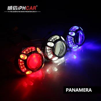 IPHCAR Universal Bi-xenon Projector Lens Shroud Withstand High Temperatures LED Light Guide Ring Projector Shroud