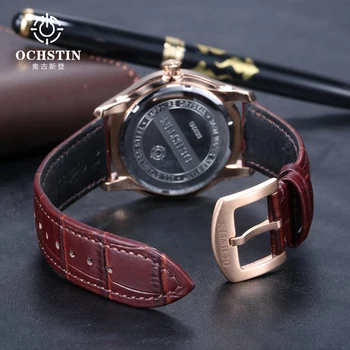 2017 Ochstin Luxury Watch Men Top Brand Military Quartz Wrist Male Leather Sport Watches Women Men's Clock Fashion Wristwatch