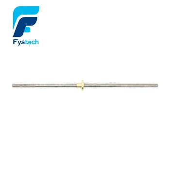 New Trapezoidal Screw THSL-300-8D Lead Screw Dia 8MM Thread 8mm Length 300mm With Copper Nut