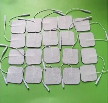 Tens Machine Electrode Pads with cable for full body massager pulse therapy machine pad 4*4cm 100pcs/lot