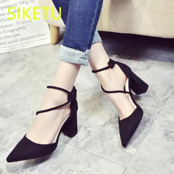 SIKETU 2017 Spring and autumn women shoes high heels shoes fashion sweet Wedding shoes Straps pumps g074