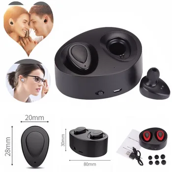 Mini TWS Twins True Wireless Bluetooth Headphones Stereo Headset In-Ear Earphones Earbuds with Microphone For Iphone Xiaomi