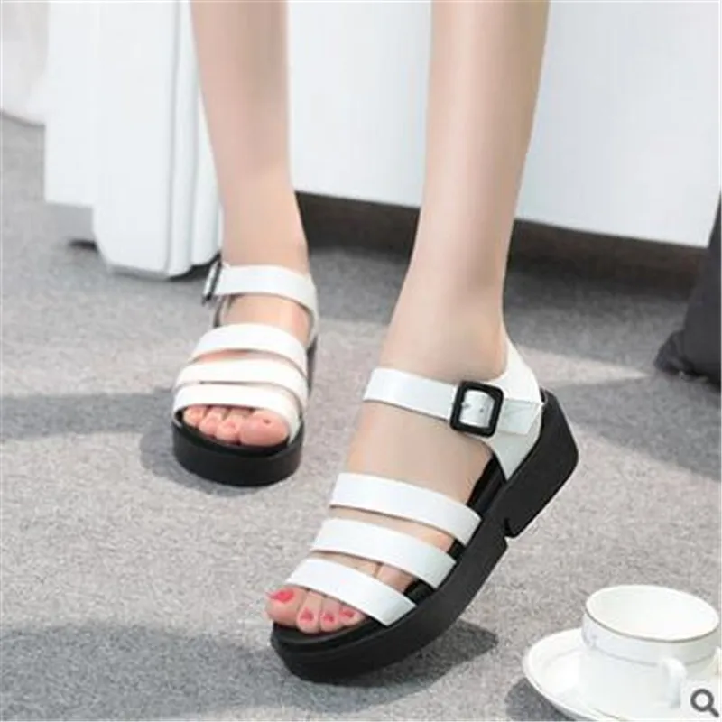 2017 summer new sandals thick bottom muffins with flat women sandals students pregnant women fashion shoes