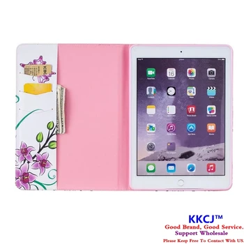 BF For ipad 6 ipad air 2 Colorful Painting Wallet Flip PU Leather With Soft Silicone Cute Case For Apple Ipad air2 Stand Cases