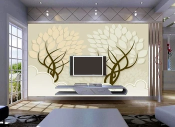 Modern minimalist fashion and elegant living room wallpaper tree abstract background wall mural wallpaper