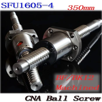 SFU1605 350mm RM1605 350mm SFU1605-4 Rolled Ball screw 1pc+1pc ballnut + end machining for BK/BF12 standard processing