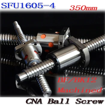 SFU1605 350mm RM1605 350mm SFU1605-4 Rolled Ball screw 1pc+1pc ballnut + end machining for BK/BF12 standard processing