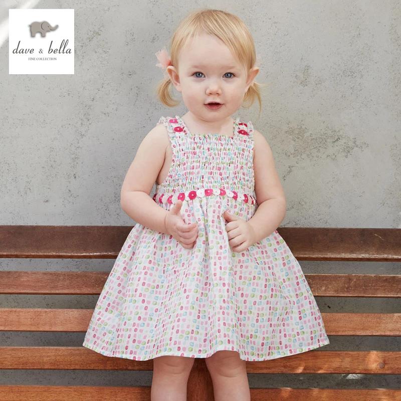 DB3294-A dave bella summer baby girl princess dress baby cute colorful dress kids birthday clothes dress