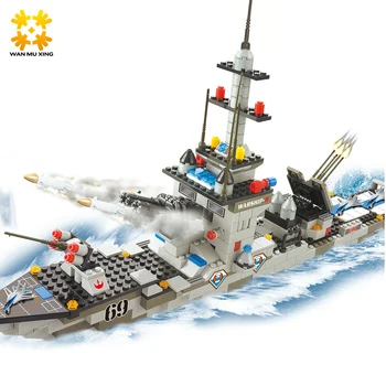 Military Series 388 Pcs Chaser Warship Figures Building Blocks Sets Educational Kids Toys Gifts Compatible major brand blocks