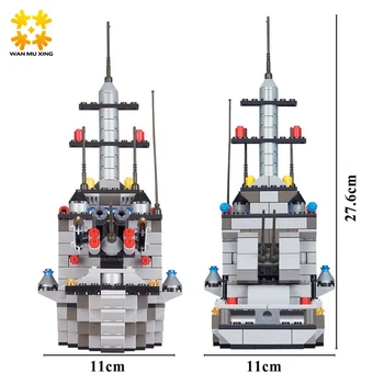 Military Series 388 Pcs Chaser Warship Figures Building Blocks Sets Educational Kids Toys Gifts Compatible major brand blocks