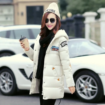 2017 winter jacket women Thick Warm cotton long Outwear hooded plus Size Full Sleeve Coat pattern print overcoat