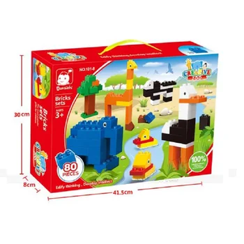 72pcs Creative Zoo Quality Big Building Blocks Self-locking Bricks Educational Toys Baby Block Toys Children Gift
