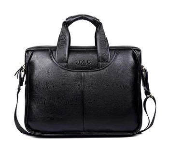 New Fashion Polo Men Handbag Luxury Split Leather Single Shoulder Message Bag For Male Business Large Capacity Laptop Briefcases