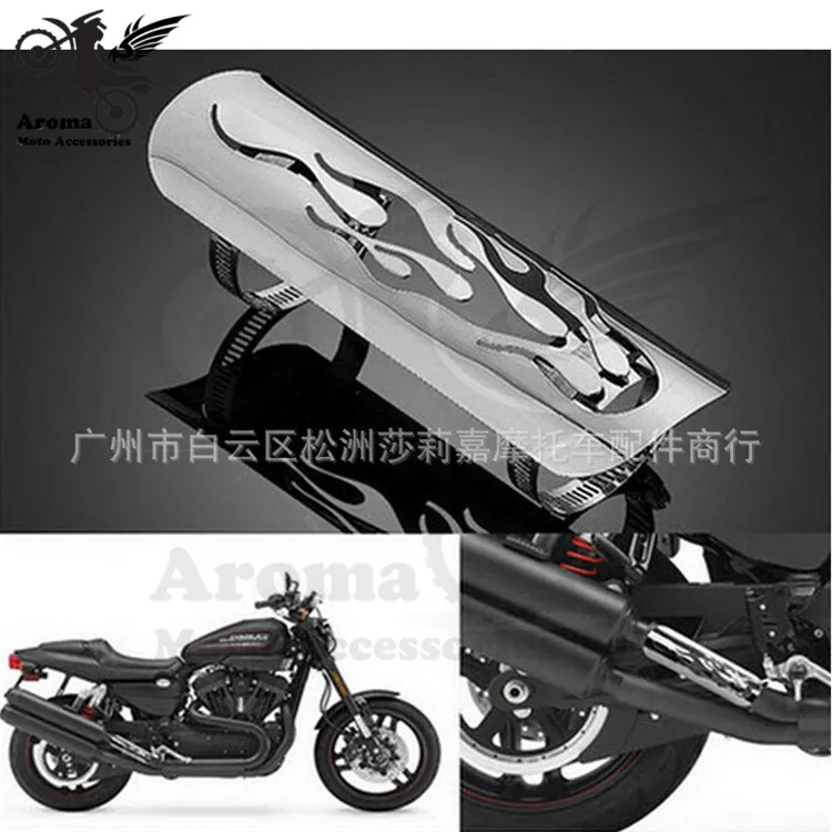Retro motorbike Exhaust Muffler Pipe protect Flame Hollow motorcycle Exhaust Pipe Heat Shield Cover Heel Guards for harley moto