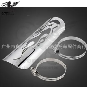 Retro motorbike Exhaust Muffler Pipe protect Flame Hollow motorcycle Exhaust Pipe Heat Shield Cover Heel Guards for harley moto