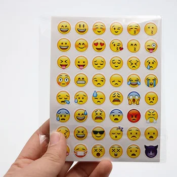 10 Sheets 48 Stickers Hot Popular Sticker 48 Different Emoji Smile Face Stickers For Notebook Fun Message Twitter Large TS0019