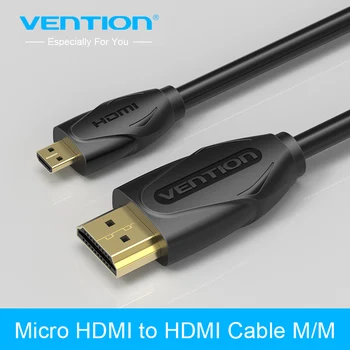 Vention Micro HDMI to HDMI Cable Gold-Plated HDMI 1.4V 1m 1.5m 2m 3m High Premium HDMI Adapter for Phone Tablet HDTV Camera