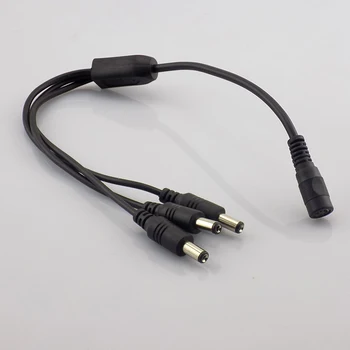 50pcs 2.1*5.5mm 1 Female to 3 Male Splitter Cable for CCTV Camera DC Power Supply Cable Surveillance Accessories 12V Pigtail
