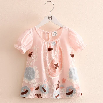 Girls Short Sleeve T-shirt Summer 2016 New Fashion Cartooon Baby Girl T Shirt O-neck Beautiful Kids Clothes 2888W
